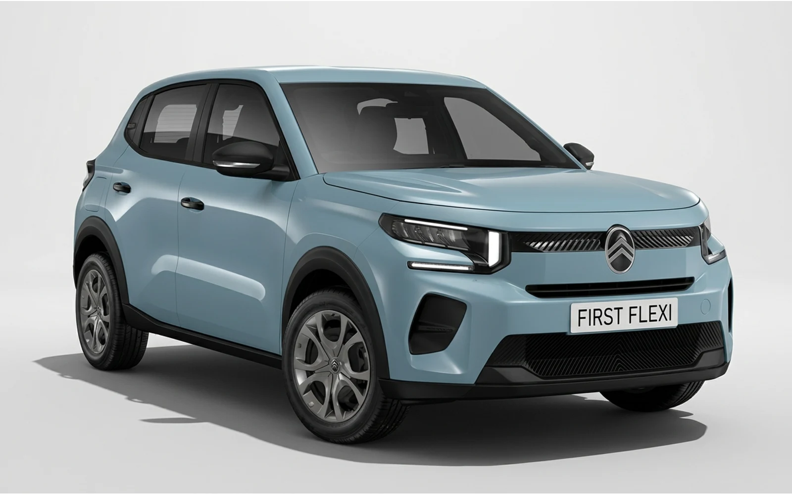 Light blue Citroen C3 hatchback from a three-quarter front angle.