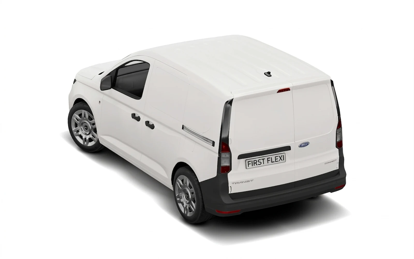 White Ford Transit Connect 250 L2 van from a rear three-quarter viewpoint.