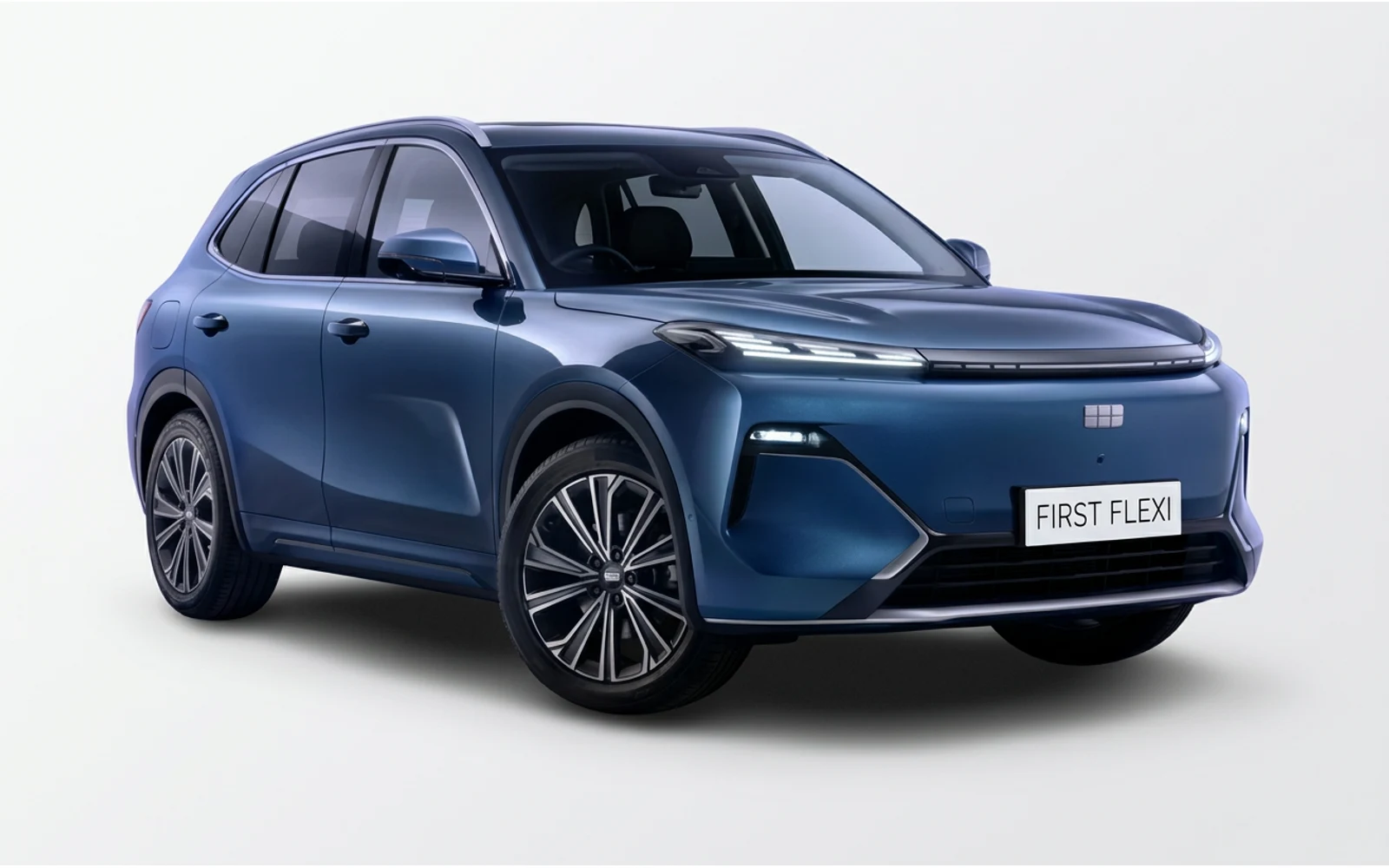 Front view of a blue Geely Starray SUV.