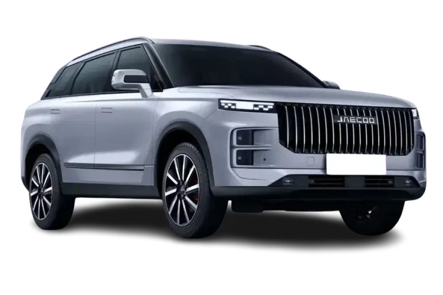 Silver Jaecoo 7 SUV shown from the front three-quarter view.