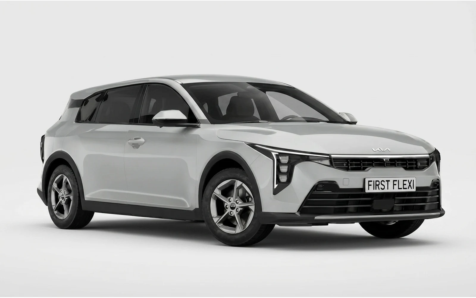 A silver Kia K4 shown from a front three-quarter angle.