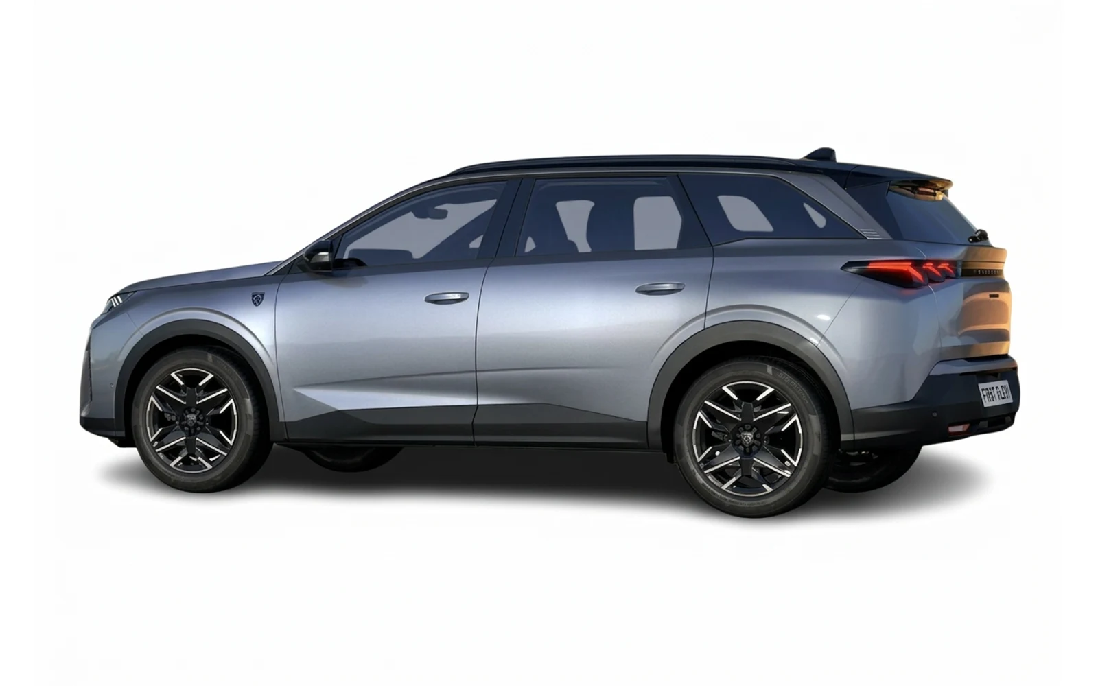 Silver Peugeot 5008 SUV shown in a side profile view.