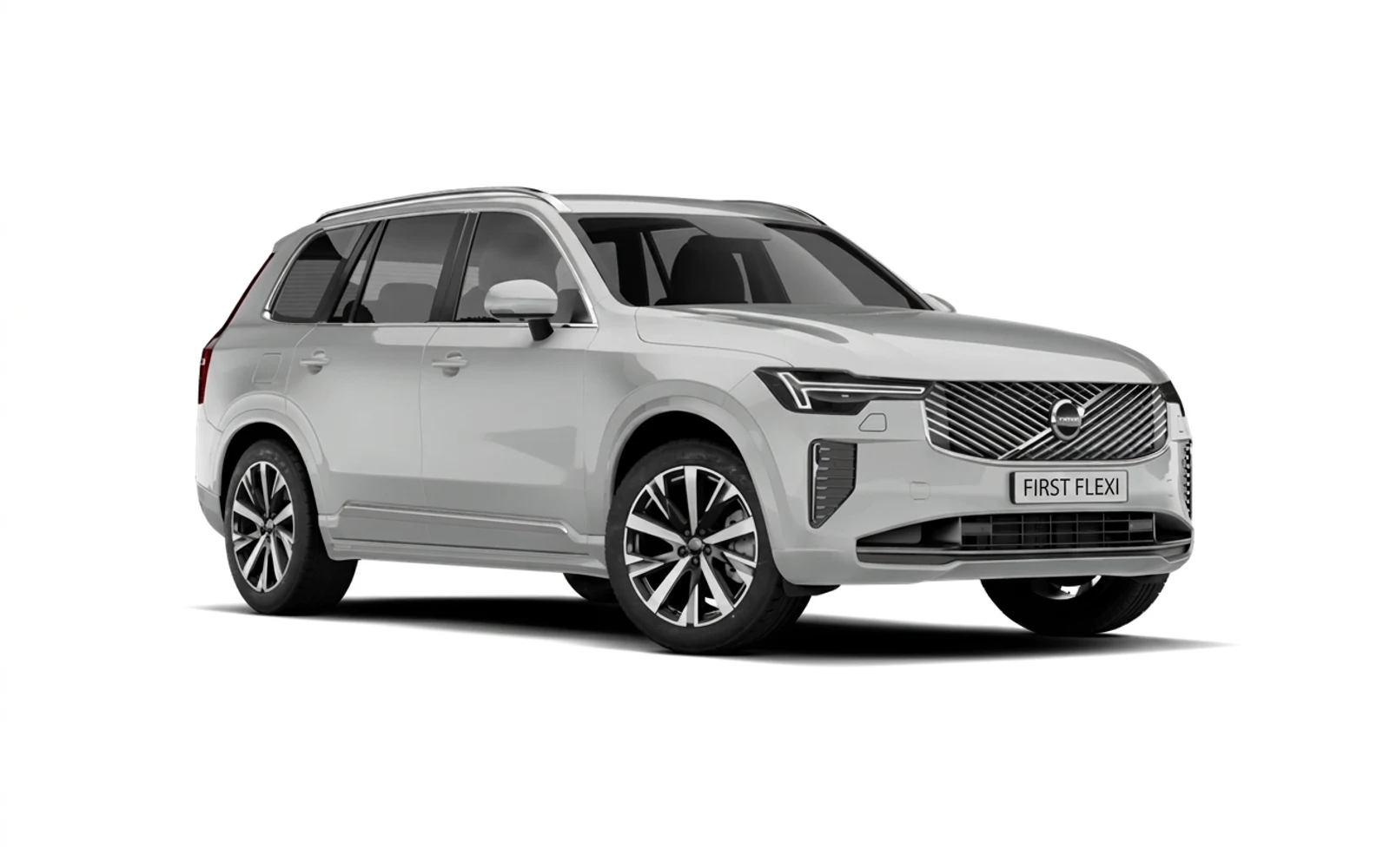 Silver Volvo XC90 SUV shown from a three-quarter front angle.