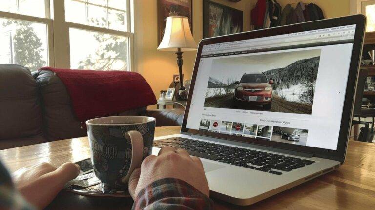 Laptop Browsing Car Website
