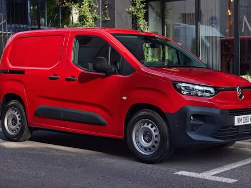 Citroen Berlingo Red Van Urban Street Scene