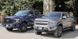 Diesel and petrol pick-ups side by side.