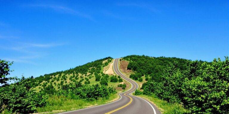 Road map with a clear path highlighted.